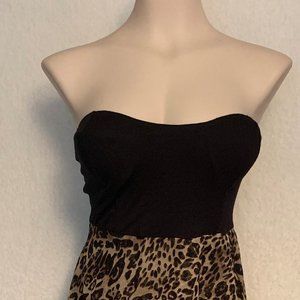 STRAPLESS ANIMAL PRINT  HI-LO DRESS SIZE XL